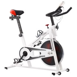 Rower treningowy do ćwiczeń, z pomiarem pulsu, biało-czerwony Lumarko!