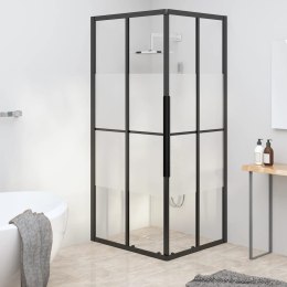 Kabina prysznicowa, półmrożone szkło ESG, 90x70x180 cm, czarna Lumarko!