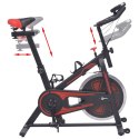 Stacjonarny rower treningowy z pomiarem pulsu, czarno-czerwony Lumarko!