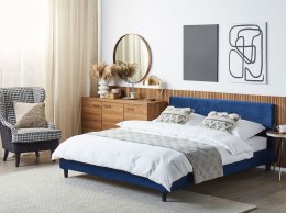Łóżko welurowe 160 x 200 cm niebieskie FITOU Lumarko!