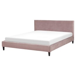 Łóżko welurowe 160 x 200 cm różowe FITOU Lumarko!
