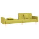 2-osobowa kanapa z 2 poduszkami, zielona, obita tkaniną Lumarko!