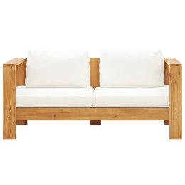 Sofa ogrodowa z poduszką, 140 cm, lite drewno akacjowe, kremowa Lumarko!
