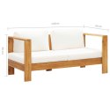 Sofa ogrodowa z poduszką, 140 cm, lite drewno akacjowe, kremowa Lumarko!