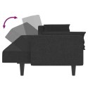 2-osobowa kanapa, 2 poduszki, czarna, tapicerowana tkaniną Lumarko!