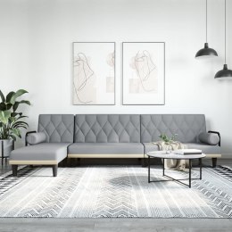 Sofa rozkładana L, jasnoszara, 260x140x70 cm, tkanina Lumarko!