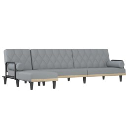 Sofa rozkładana L, jasnoszara, 260x140x70 cm, tkanina Lumarko!
