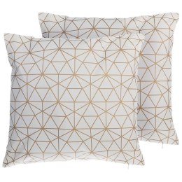 2 poduszki dekoracyjne w geometryczny wzór 45 x 45 cm złote SEDUM Lumarko!
