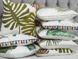 2 poduszki dekoracyjne w liście 45 x 45 cm zielone DIANELLA Lumarko!