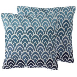 2 poduszki dekoracyjne w łuski 45 x 45 cm niebieskie NIGELLA Lumarko!