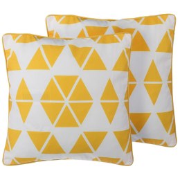 2 poduszki dekoracyjne w trójkąty 45 x 45 cm żółte PANSY Lumarko!