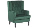 Fotel welurowy z podnóżkiem zielony SANDSET Lumarko!