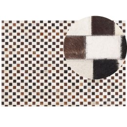 Dywan patchwork skórzany 160 x 230 cm beżowo-brązowy KAYABEY Lumarko!