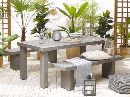 Zestaw ogrodowy betonowy stół i 2 ławki szary TARANTO Lumarko!