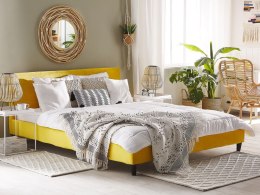 Łóżko welurowe 180 x 200 cm żółte FITOU Lumarko!