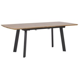 Stół do jadalni rozkładany 160/200 x 90 cm ciemne drewno z czarnym SALVADOR Lumarko!