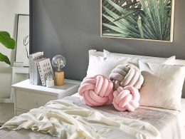 Welurowa poduszka dekoracyjna supeł 20 x 20 cm różowa MALNI Lumarko!