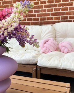Welurowa poduszka dekoracyjna supeł 30 x 30 cm różowa MALNI Lumarko!