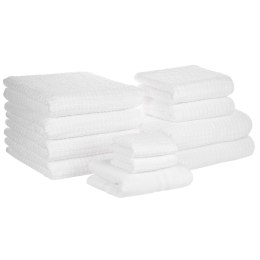 Komplet 11 ręczników bawełnianych frotte biały ATAI Lumarko!