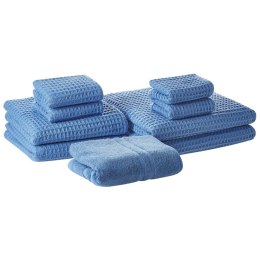 Komplet 9 ręczników bawełnianych niebieski AREORA Lumarko!