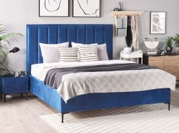 Łóżko z pojemnikiem welurowe 160 x 200 cm niebieskie SEZANNE Lumarko!