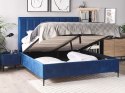 Łóżko z pojemnikiem welurowe 160 x 200 cm niebieskie SEZANNE Lumarko!
