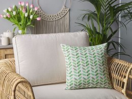 2 poduszki dekoracyjne w abstrakcyjny wzór 45 x 45 cm zielono-białe PRUNUS Lumarko!