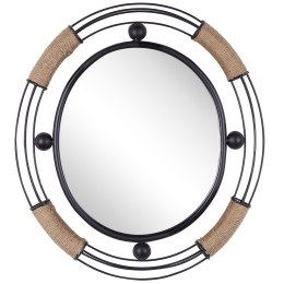 Metalowe lustro ścienne 55 x 50 cm czarne MOULINS Lumarko!