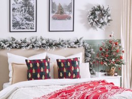 2 poduszki dekoracyjne w choinki 45 x 45 cm czerwono-zielone CUPID Lumarko!
