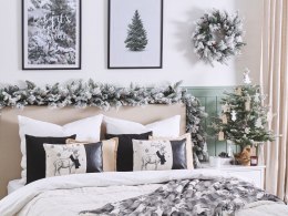 2 poduszki dekoracyjne z reniferem 30 x 50 cm czarno-białe SVEN Lumarko!