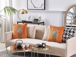 2 welurowe poduszki dekoracyjne 45 x 45 cm pomarańczowe CEROPEGIA Lumarko!