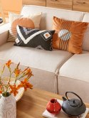 2 welurowe poduszki dekoracyjne 45 x 45 cm pomarańczowe CEROPEGIA Lumarko!