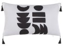 2 poduszki dekoracyjne w geometryczny wzór 30 x 50 cm białe z czarnym LIRIOPE Lumarko!