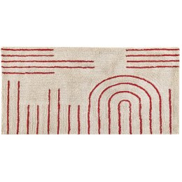Dywan bawełniany 80 x 150 cm beżowo-czerwony TIRUPATI Lumarko!