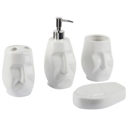 4-częściowy zestaw akcesoriów łazienkowych ceramiczny biały BARINAS Lumarko!