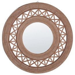 Bambusowe okrągłe lustro ścienne ø 62 cm brązowe CACOMA Lumarko!