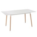 Stół do jadalni rozkładany 120/150 x 80 cm biały z jasnym drewnem MIRABEL Lumarko!