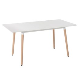Stół do jadalni rozkładany 120/150 x 80 cm biały z jasnym drewnem MIRABEL Lumarko!