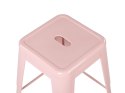 Zestaw 2 stołków barowych stalowych 60 cm różowy CABRILLO Lumarko!