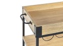 Wózek kuchenny 3-poziomowy jasne drewno z czarnym HULLET Lumarko!
