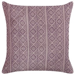 Welurowa poduszka dekoracyjna geometryczny wzór 45 x 45 cm różowa SILYBUM Lumarko!