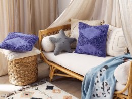 Poduszka dekoracyjna bawełniana tuftowana 45 x 45 cm fioletowa RHOEO Lumarko!