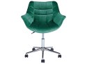 Krzesło biurowe regulowane welurowe zielone LABELLE Lumarko!