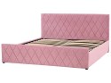 Łóżko z pojemnikiem welurowe 180 x 200 cm różowe ROCHEFORT Lumarko!