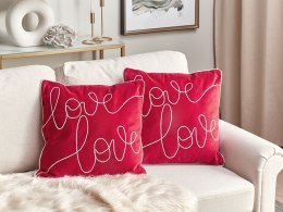 2 welurowe poduszki dekoracyjne 45 x 45 cm czerwone SIDERASIS Lumarko!