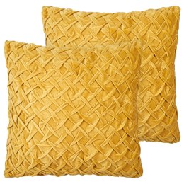 2 welurowe poduszki dekoracyjne 45 x 45 cm żółte CHOISYA Lumarko!