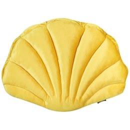 Poduszka dekoracyjna muszla welurowa 47 x 35 cm żółta CONSOLIDA Lumarko!