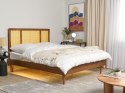 Łóżko LED drewniane 160 x 200 cm ciemne AURAY Lumarko!