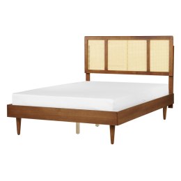 Łóżko drewniane 140 x 200 cm ciemne AURAY Lumarko!