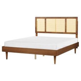 Łóżko drewniane 160 x 200 cm ciemne AURAY Lumarko!